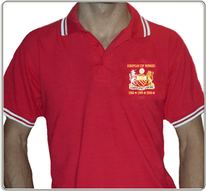 Image of European Cup 3 wins/dates Red Polo Shirt