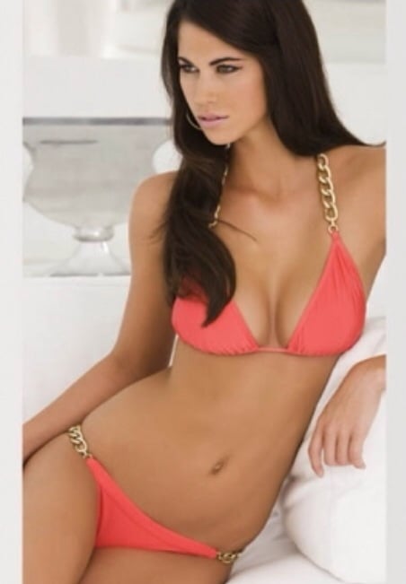 Image of Coral Bikini with Gold Chain