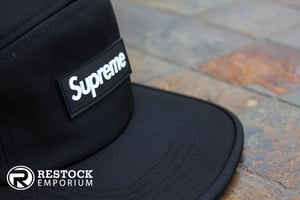 Image of Supreme - Black Rubber Logo Camp Cap 