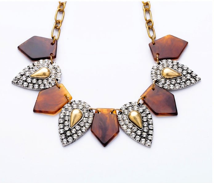 Image of Tortoise + Crystal Sphere Statement Necklace
