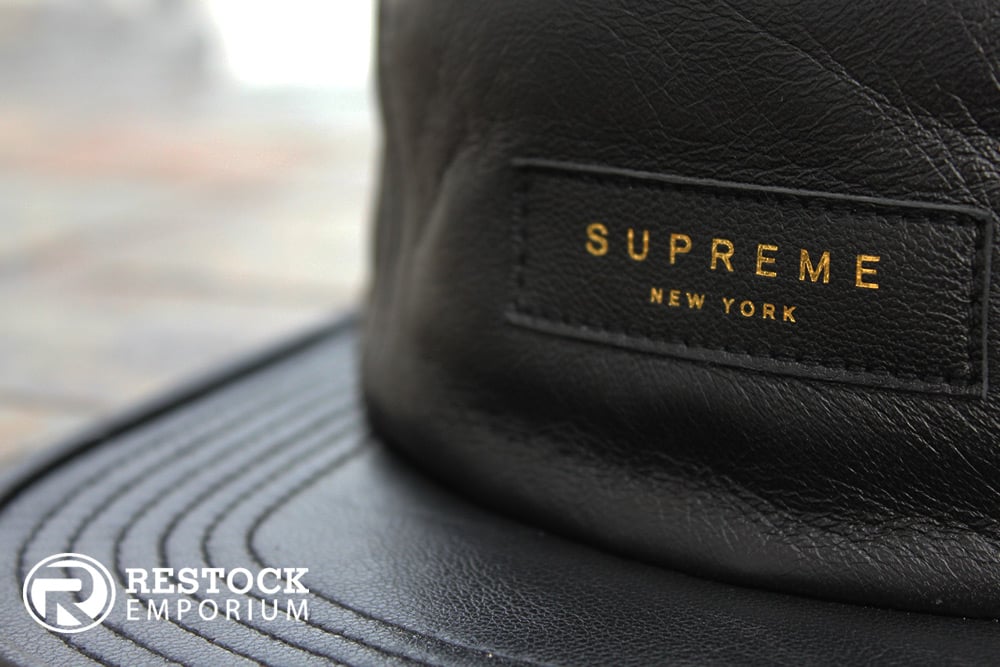 Supreme Leather Camp Cap