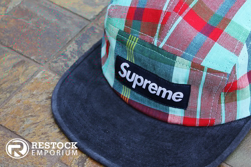 supreme plaid camp cap