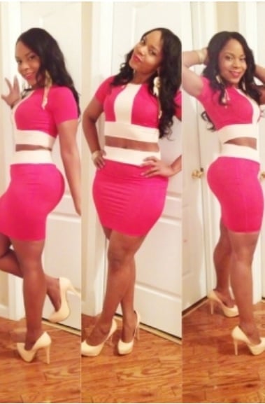 Image of Pink & White Two Piece Skirt and Top