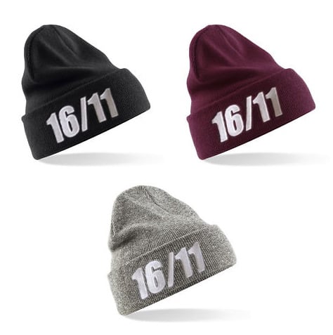 Image of 16/11 Embroidered cuff beanies