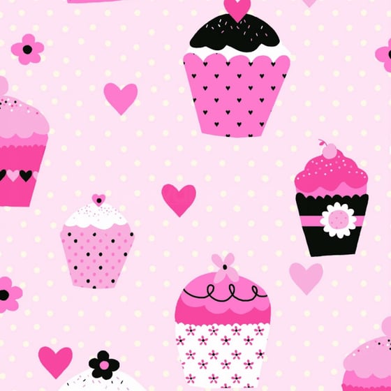 Image of Pink Cupcake Nursery Wallpaper