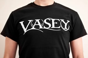 Image of Black Logo T-Shirt (including free VASEY button & keyring)