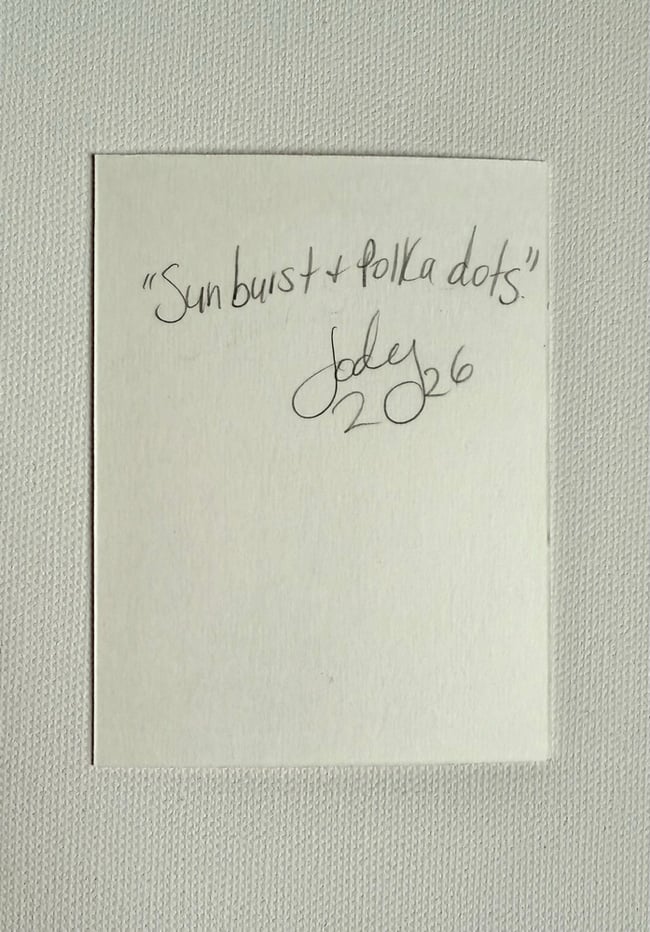 Sunburst & polka dots. Original mini painting