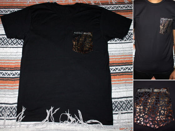 Image of Limited Edition "ANML SNDS" Blacked Out Cheetah Pocket Tee