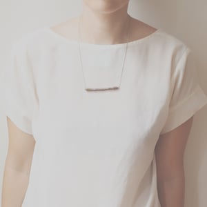 Image of Wood and Raw Brass short chain necklace