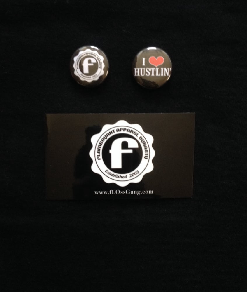 Image of 1" FLAMBOYANT APPAREL DYNASTY PINS/BUTTONS(PAIR) 