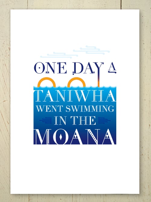 Image of One Day A Taniwha A4 art print