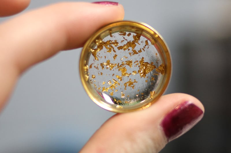 Image of Gold Flake Plugs (sizes 2g-2")