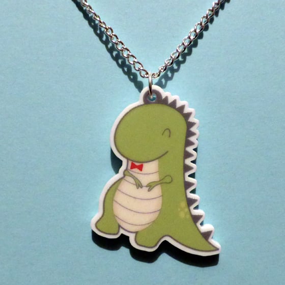 Image of Dinosaur acrylic charm necklace
