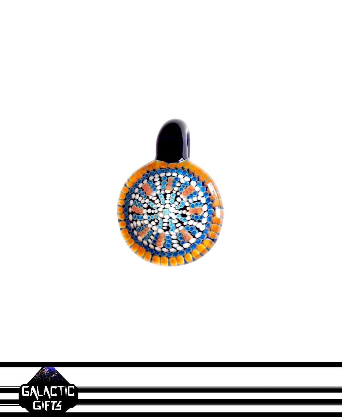 Image of Zach Strasburg Orange & Blue Geometric Dot Work Pendant