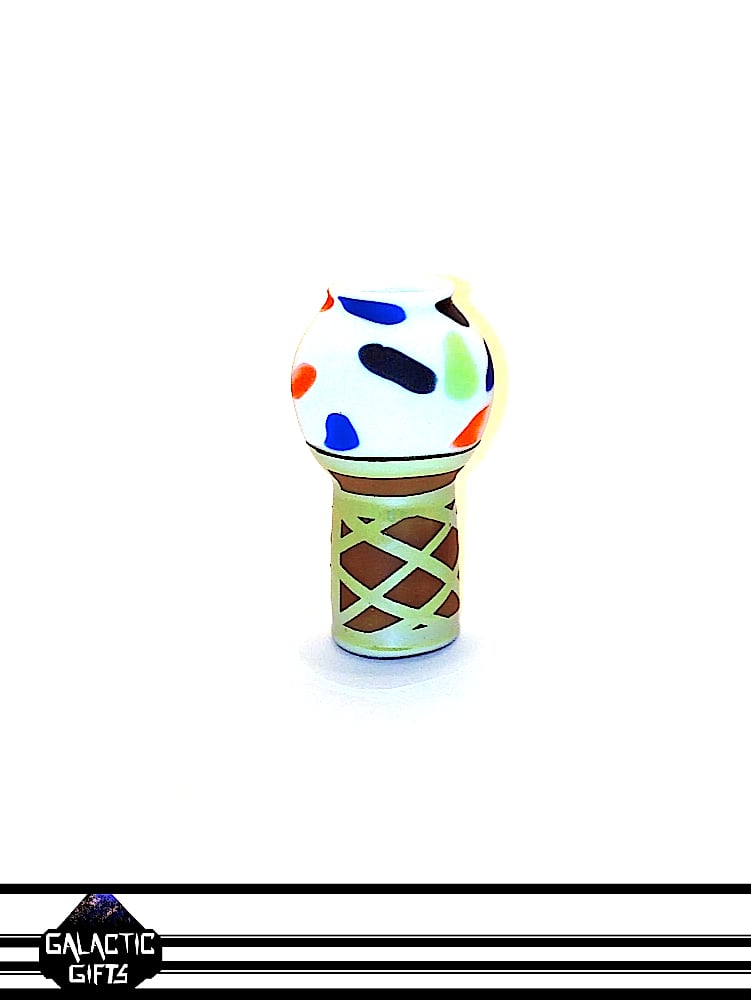 Image of Chad G Vanilla Ice Cream Cone Glass Sculpture With Extra Sprinkles