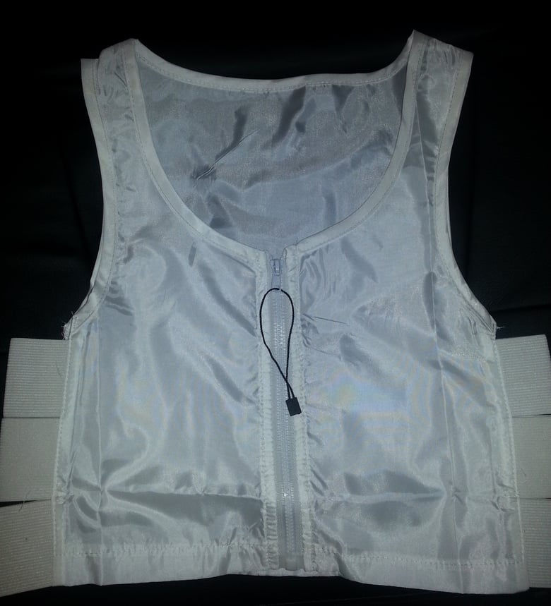 Image of New White Zip Style Chest Binders Lesbian, Tomboy, FTM, Trans