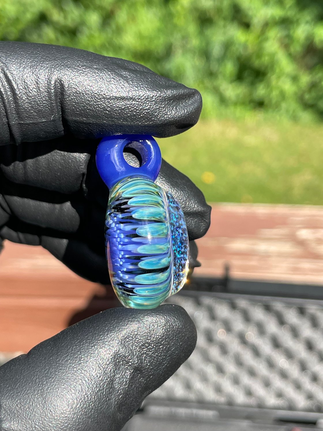 Image of Blue implosion with crushed opal