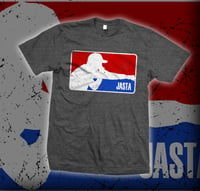 JASTA charcoal gray MLB logo shirt