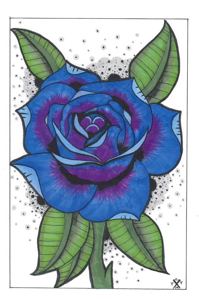 Image of Purple rose print