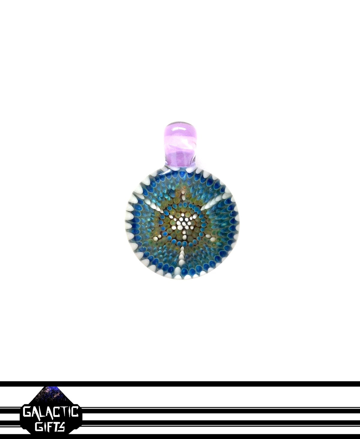 Image of Zach Strasburg Green, Purple & Blue Geometric Dot Work Pendant
