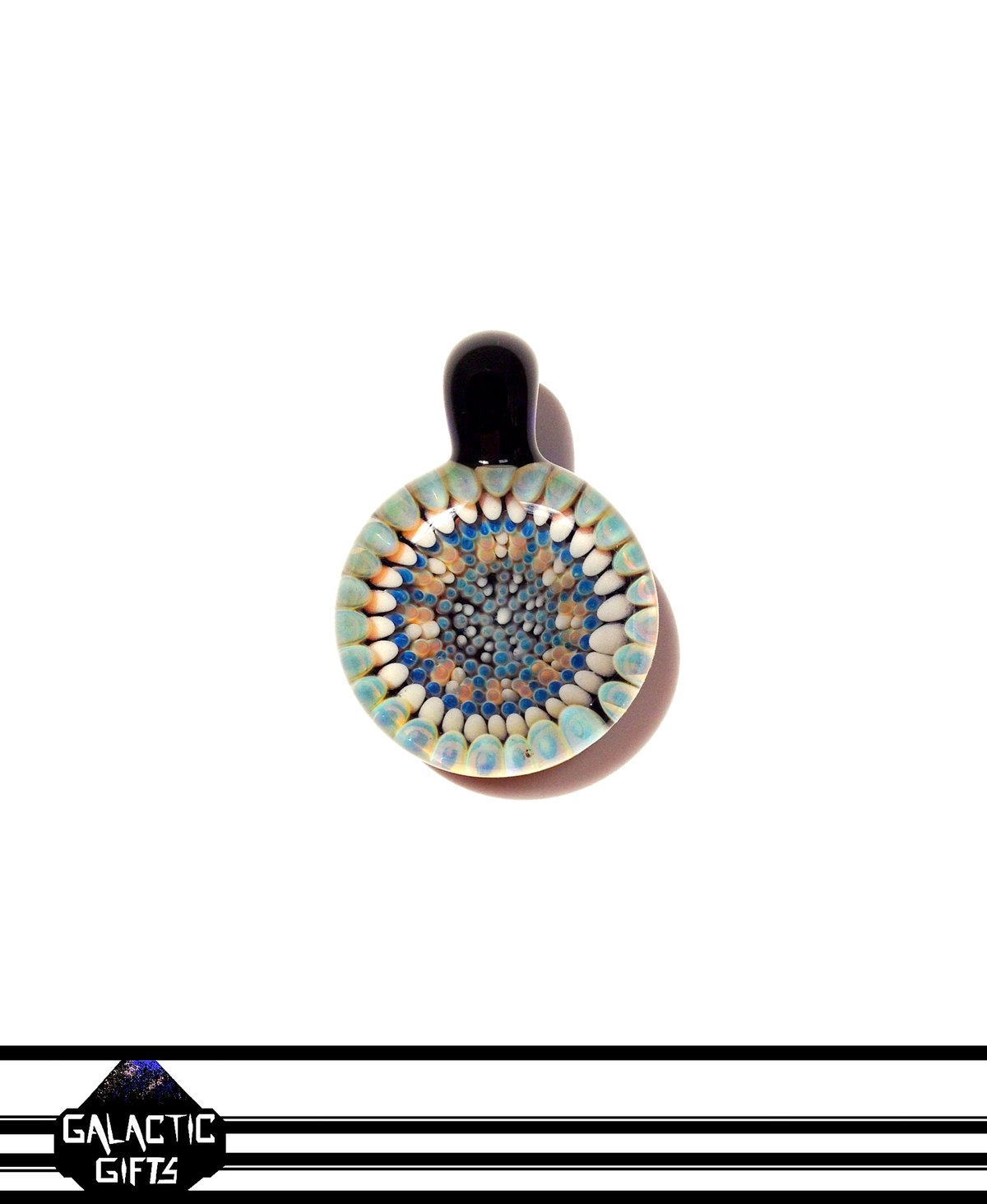 Image of Zach Strasburg Peach, Blue, Cream & Orange Geometric Dot Work Pendant