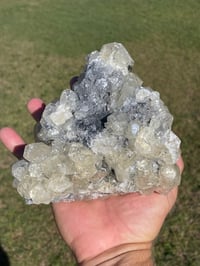 Image 14 of Gemmy Calcite On Druzy Quartz Matrix #1947