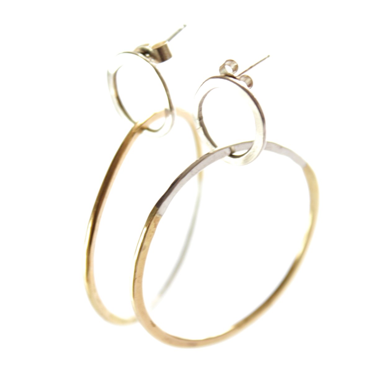 Image of Mixed metal double hoops
