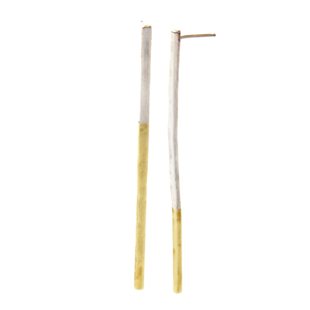 Image of Long hammered stick earrings