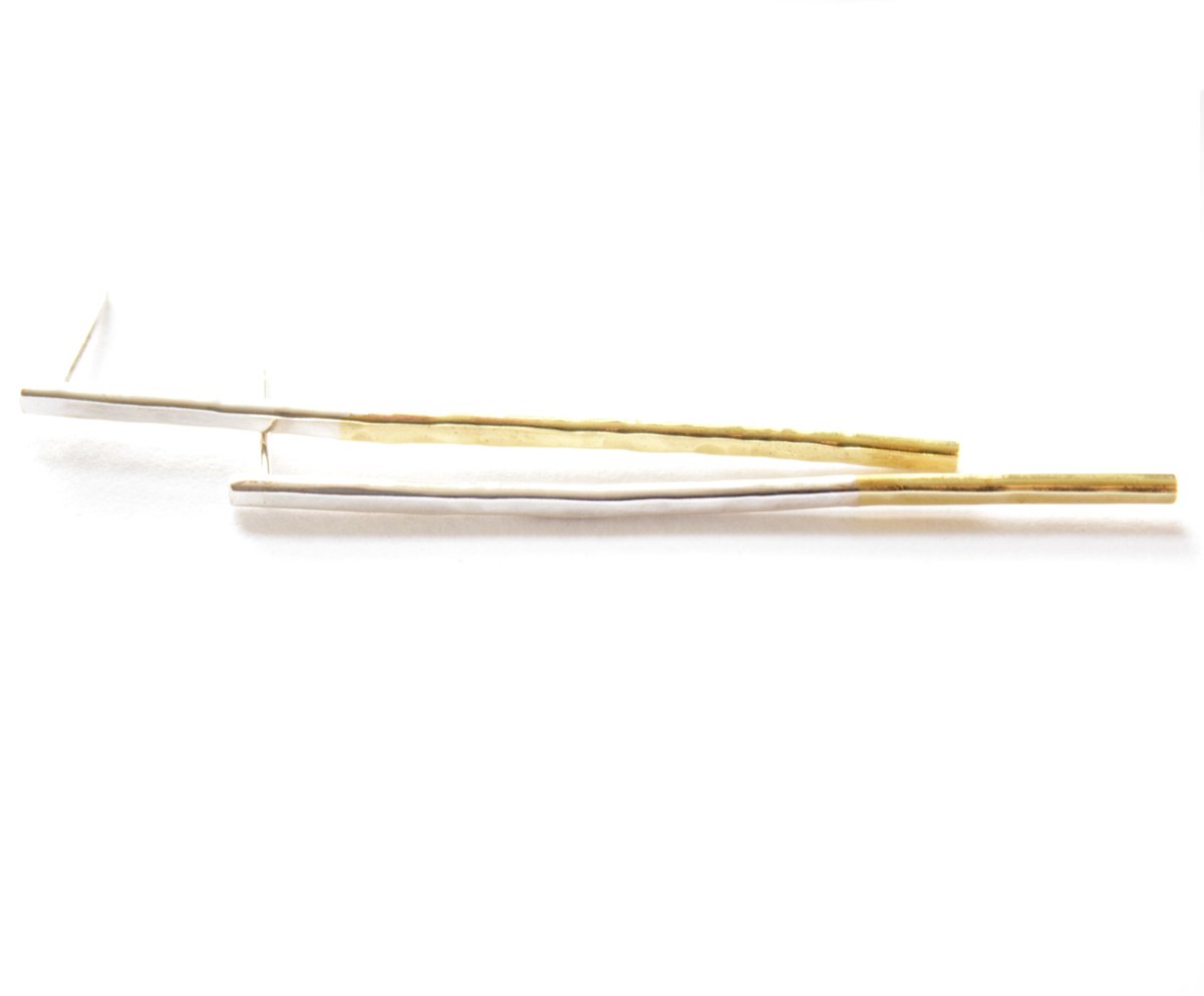 Image of Long hammered stick earrings