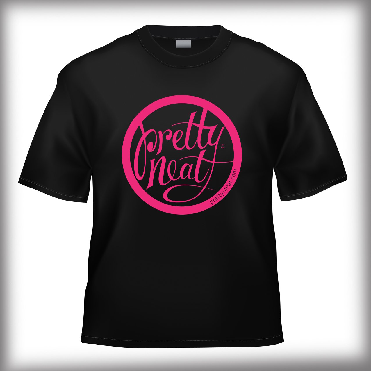 Hot pink shirt with black sale lettering