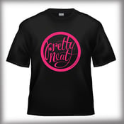 Image of Black Cotton T-Shirt with Hot Pink Graphic