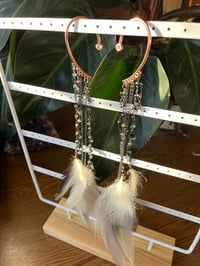 Image 2 of Black Shore Seashell Bling Feather Ear Cuffs 