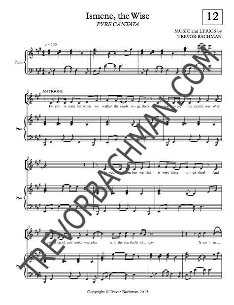 Image of 'Ismene, the Wise', PYRE CANTATA Sheet Music