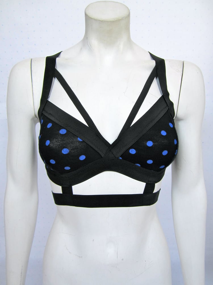 Image of Blue polka dot bra