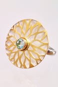 Image of Hand Pierced Peony Ring with Aquamarine