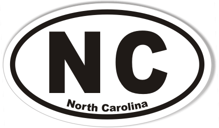 Image of North Carolina NC Euro Oval Sticker
