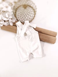 Image 2 of Newborn Dungarees for photoshoot | Dylan | off white