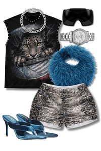 Image 1 of Safari Animal Print Baddie Shimmer Shorts