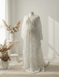 Image 1 of Off white lace dress for photoshoots | Colette | size M | off white | maternity photo props
