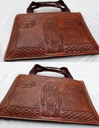 Image 2 of Custom Hand Tooled Briefcase Style Laptop Computer or Tablet Bag Case. Your image/design or idea.
