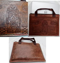 Image 1 of Custom Hand Tooled Briefcase Style Laptop Computer or Tablet Bag Case. Your image/design or idea.