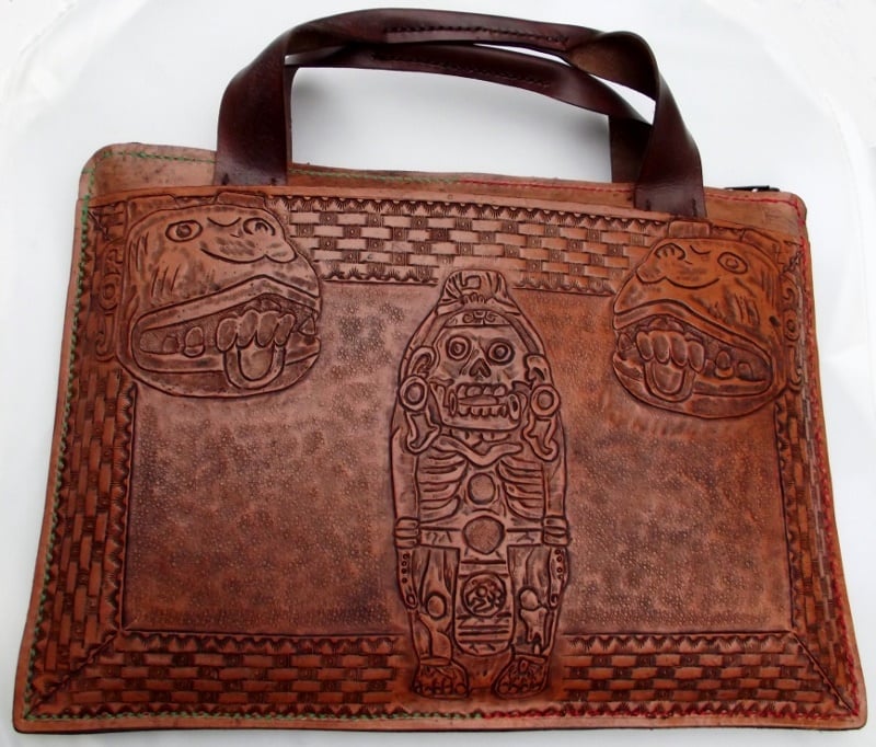 Custom Hand Tooled Briefcase Style Laptop Computer or Tablet Bag Case