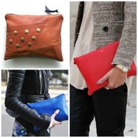 Image 4 of *NEW* Edit Repurposed Leather Zip Clutch/Pouch {Cognac}