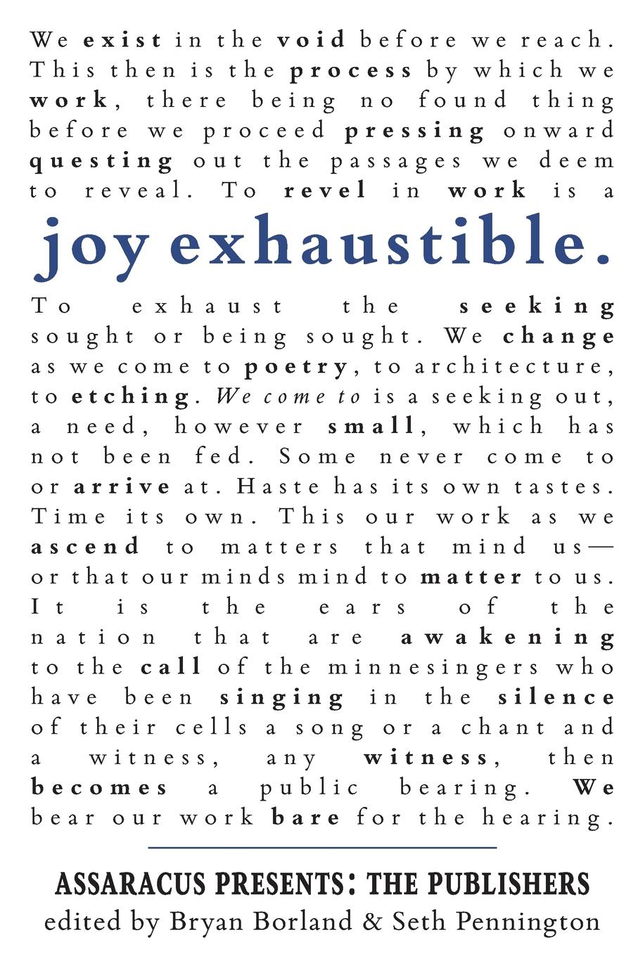 ALA Over the Rainbow Title! Joy Exhaustible: Assaracus Presents The Publishers