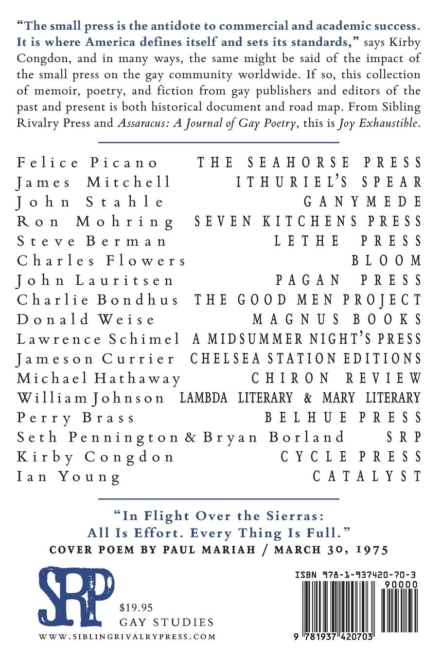 Image of ALA Over the Rainbow Title! Joy Exhaustible: Assaracus Presents The Publishers