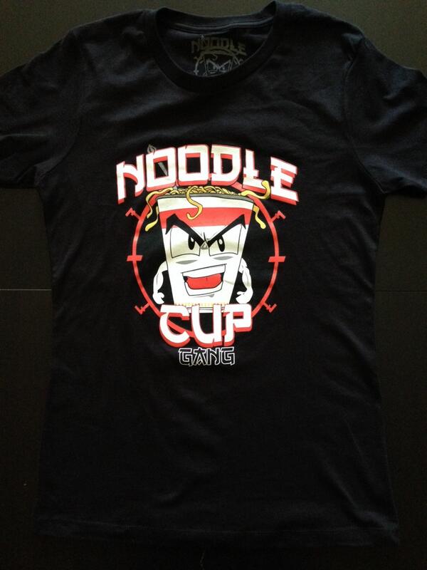 Image of Men and Women Noodle Cup Black Tee