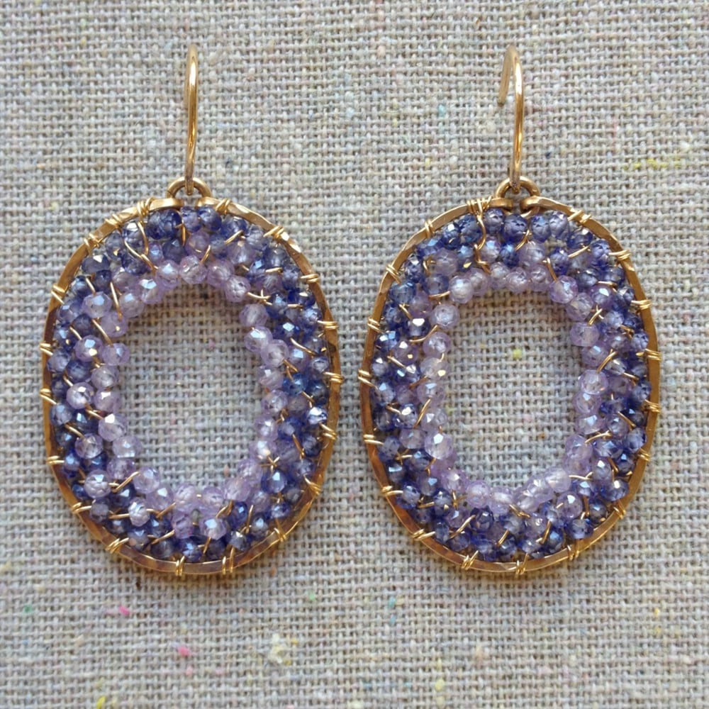 Image of Blue and purple zircon woven ovals