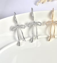Image 3 of "Glamour" Crystal Bow Earrings