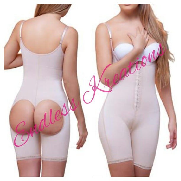 Post Surgery Body Shaper without Bust Front Opening Half Thigh