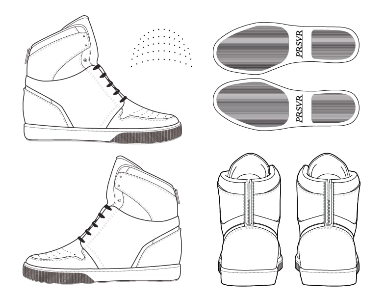 FIOSO DESIGN — 2d Shoe Design B&W
